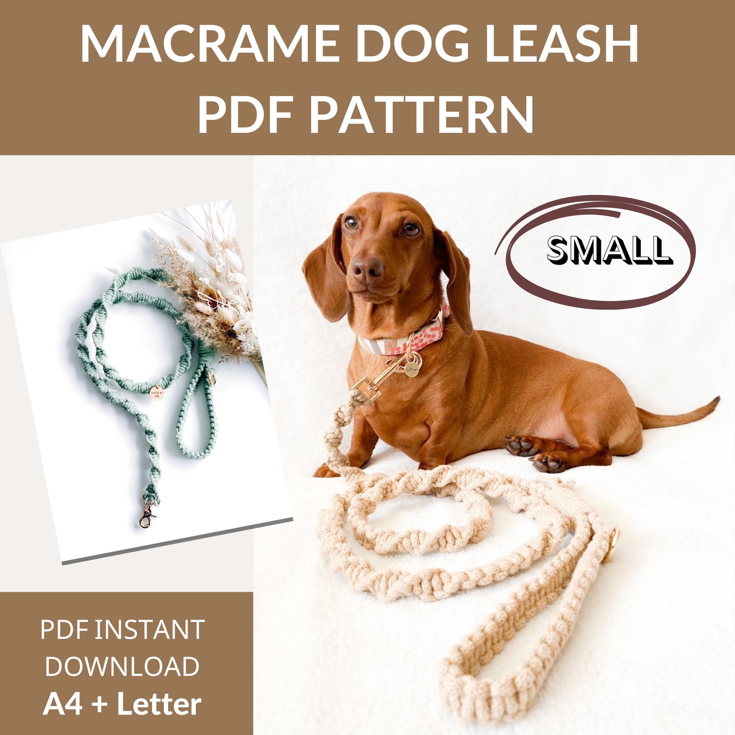Instant download PDF Macrame Dog Leash Pattern