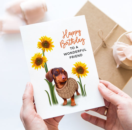 Happy Birthday to a wonderful friend card - Dear Cooper