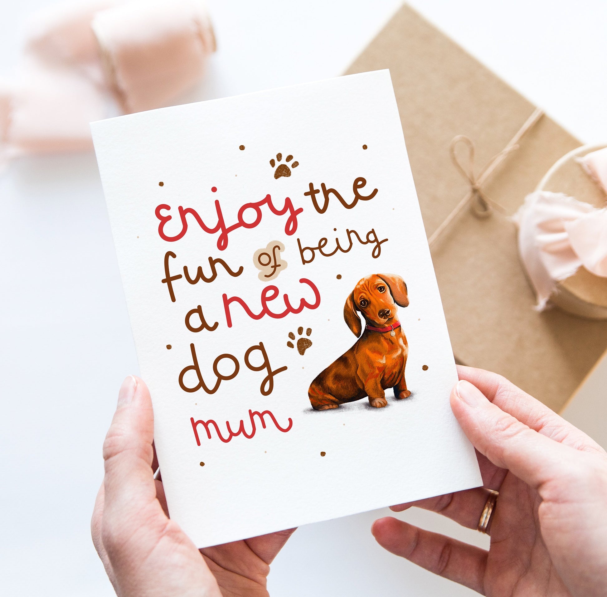 New Dachshund Dog mom card - Dear Cooper